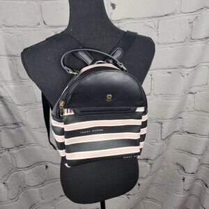 Tommy Hilfiger Womens‎ Mini Backpack Bag Pink Navy White Stripe Small Handbag
